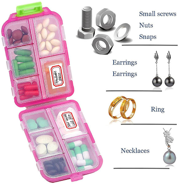 IC 4-pack fodral Bärbar liten veckoresa Pillerorganisatör Bärbar ficka Pill Box Dispenser