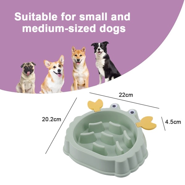 IG Slow Feeder Skål, Hund Slow Feeder Skål, Kattmatsskålar, Hälsosam kost grön
