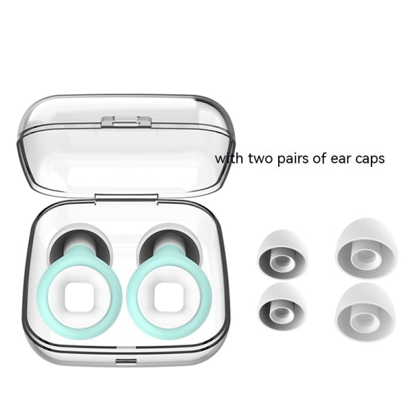 Loop Tysta öronproppar for brusreducering – Supermjukt, återanvändbart hørselbeskyttelse i fleksibelt silikon til sömn, buller blå og hvid farve et par
