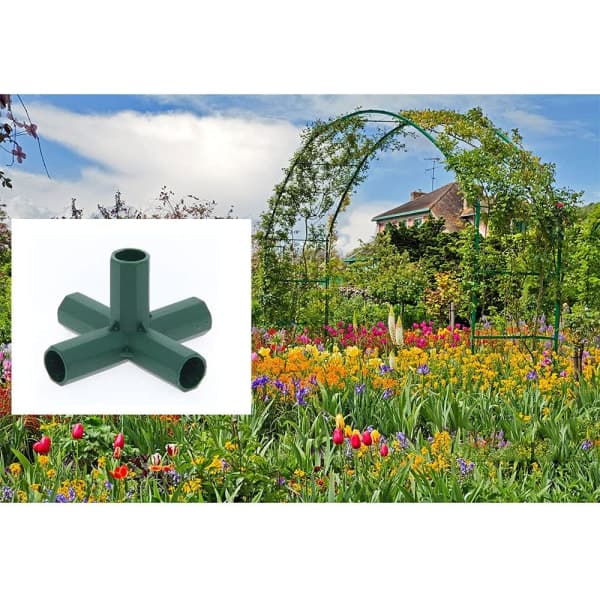 Förpackning med 16 mm växthusramskopplingar, 5-vägs PVC-hörnanslutningar
