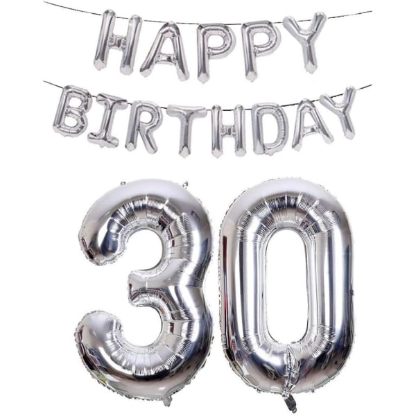 30-årsjubileumsdekoration, festballonger 30-års sifferballonger Nummerballonger for 30-årsjubileum Födelsedagsfestdekoration Helium
