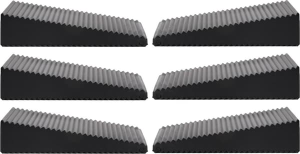 Benson Dørstopper - 6x - sort - trekant - gummi - 7 x 6 x 1,6 cm - dørkile