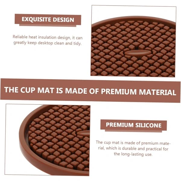 Non-slip Heat-insulating Coasters 6-pack Round Silicone Mats for Office