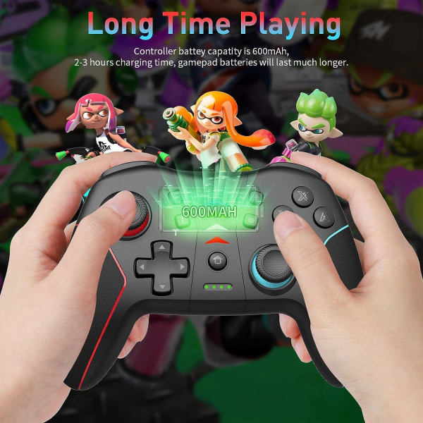 IC Trådlös Styrenhet för Switch/Switch Lite, RegeMoudal Wireless Pro Controller Switch Fjärrstyrd Spelplatta Joystick (Svart)