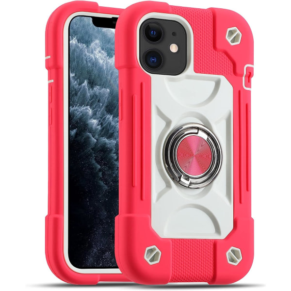 IC iPhone 14 Pro Max-etui 6,1 tommer med 360° roterende ringstativ, militærklasse fallbeskyttelse for hele kroppen Robust kraftig etui 3 i 5 deksel