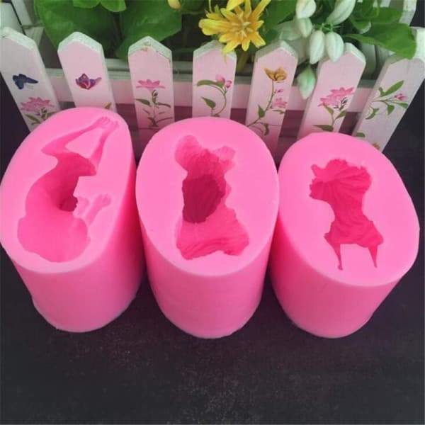 IC 3D Hund Silikonform Fondantform Dekorera Tårta Choklad