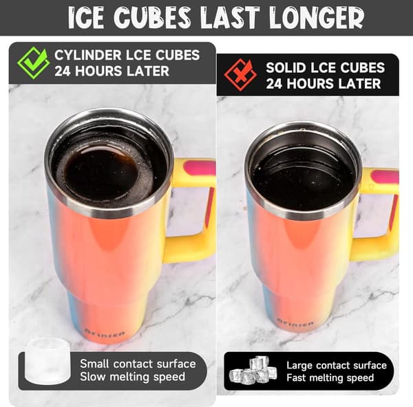 Ice Cube Mold - Stanley - Hollow - Cylindrical - Easy - Release - Cocktails - Whiskey - Long-lasting - Cooling - Reusable