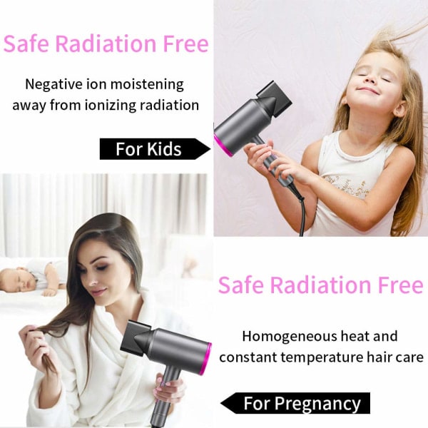 IC 1800W ammattimainen hiustenkuivaaja diffuusorilla ja ionikondicionointilla