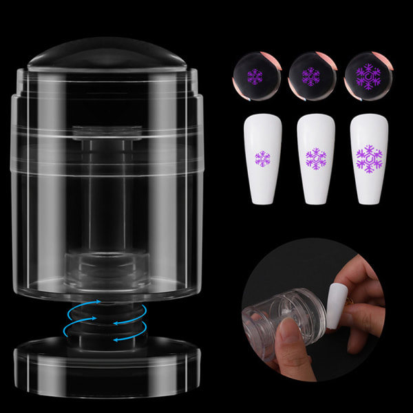 IC 2 stk Roterbar Transparent Nagelplate Manikyrverktøy Nagel Stempel A onesize