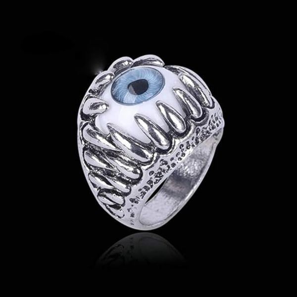 IC Dragon Claw -sormus Vintage goottilainen muotoilu Kristalli Biker -sormus miehille Cool Dragon Claw Devil Eye Punainen ja musta Trendikäs sormus miehille pojille