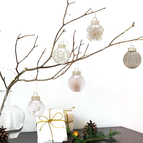 30 champagne/gull uknuselige julekuler 2-36 tommer – til tre, bryllup, fest