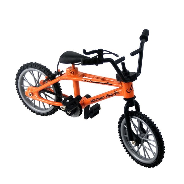 IC Mini Finger Cykelleksaker Legering Miniatyr Mtb Cykelmodell Gör-det-själv för Kreativ Simulering Bergscykling Barn Utbildningspresenter Orange