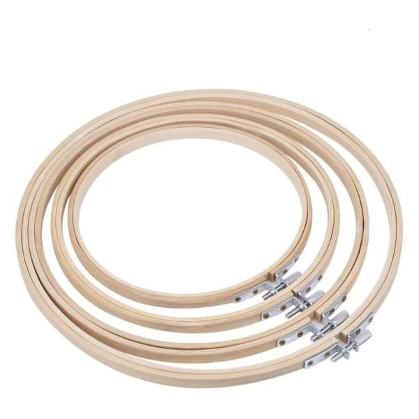 IC Rund broderbåge Naturtre Sømnad Bambu Circle Set