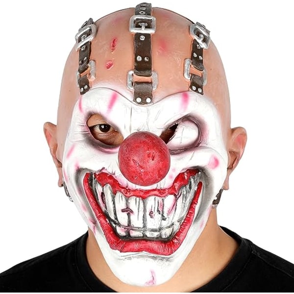 IC Clownmask Skrämmande Demon Killer Mask Skrämmande Halloween Skräck Maskerad Evil Cosplay Fest Kostym Tillbehör Full Head Latex rekvisita