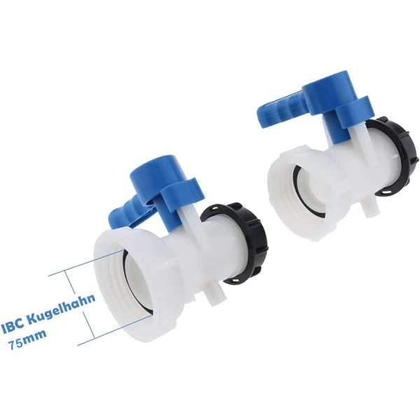 IC IBC Universal Adapter för IBC Vattentank, IBC Container, Reglerv 75mm