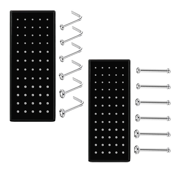 IC 60 stk/ Sæt Strass Næsering Ben Stud Rustfrit Stål Farve 1.5/2.0/2.5mm