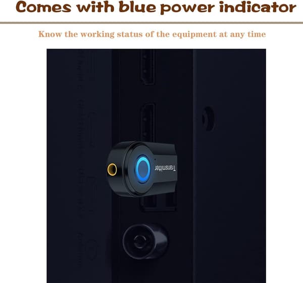 Bluetooth-sender - Bluetooth 5.0 bærbar trådløs adapter - 3,5 mm stereoanlæg med lav latenstid - til bil/TV/computer/bærbar computer - sort