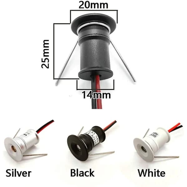Black 9 pcs Mini 12v 1w Led Ceiling Recessed Spotlights Ip65, 3000k (120, Warm White).