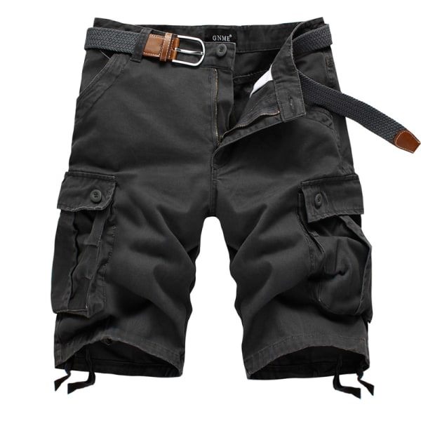 IC Herr Bomullstwill Cargo Shorts Klassinen rento istuvuus Lyhyet housut useilla taskuilla Casual Military Outdoor Loose Shorts