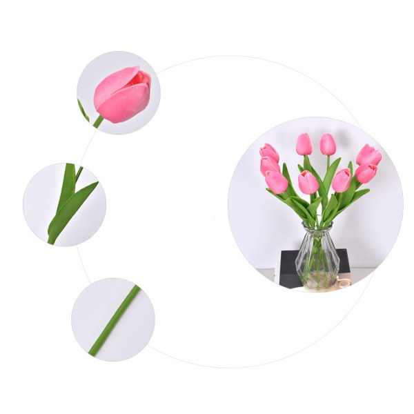 IC Imitation tulpan blomma fullt pulver 10st