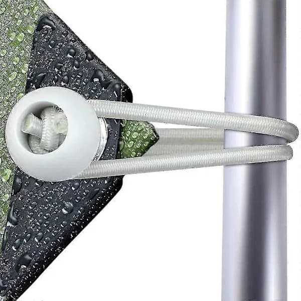 50-pak elastiske kuglebungee-snore til telte, presenninger og bannere, 25 cm strækbare bindebånd, hvid