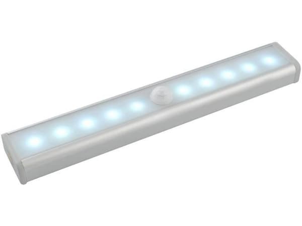 Batteridriven LED-lampa med rörelsesensor silver