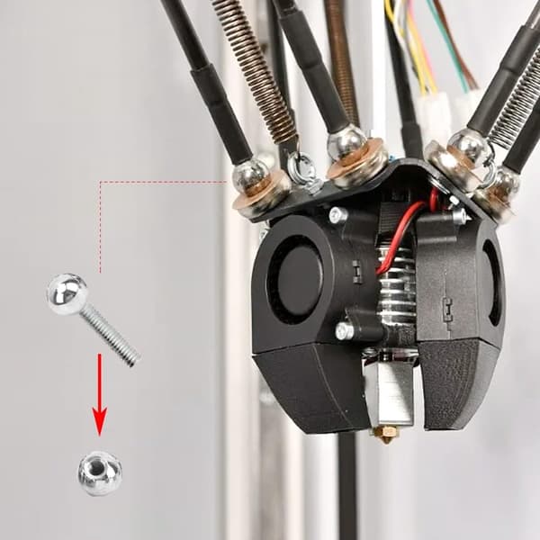20 gjengede stålkuler - 10 mm erstatningskuler i kromstål - M4-gjenge for Kossel K800 3D-printer magnetisk kulehodesystem