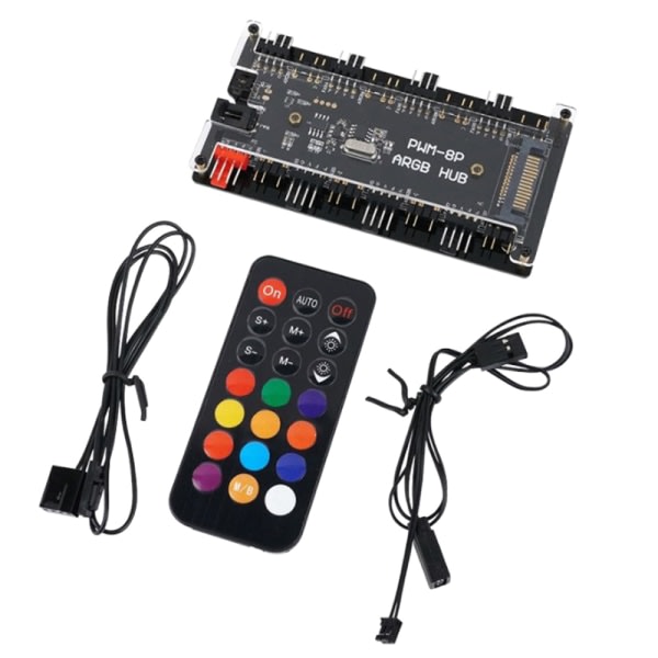 1-8 tuulettimen monitie HUB SATA-virta 12V 4-nastainen PWM osoitteellinen jakaja PC LED-valon jäähdyttimen ohjaussovitin