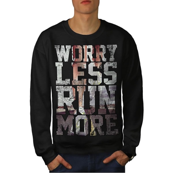 Less Worry Gym Men Blacksweatshirt XL