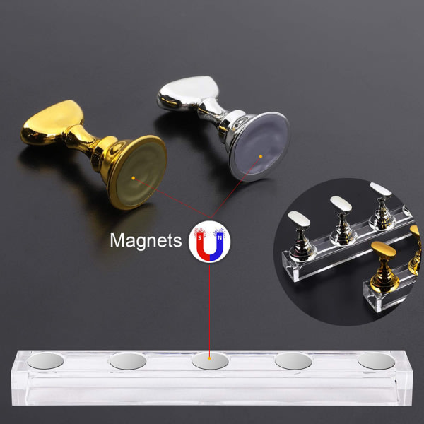 1 Sæt Akryl Negle Design Practice Stands Magnetiska Nagelhållare