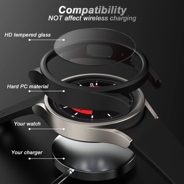 Skærmbeskyttelse kompatibel med Galaxy Watch 5 Pro, 【4+2Pack】 HD IC