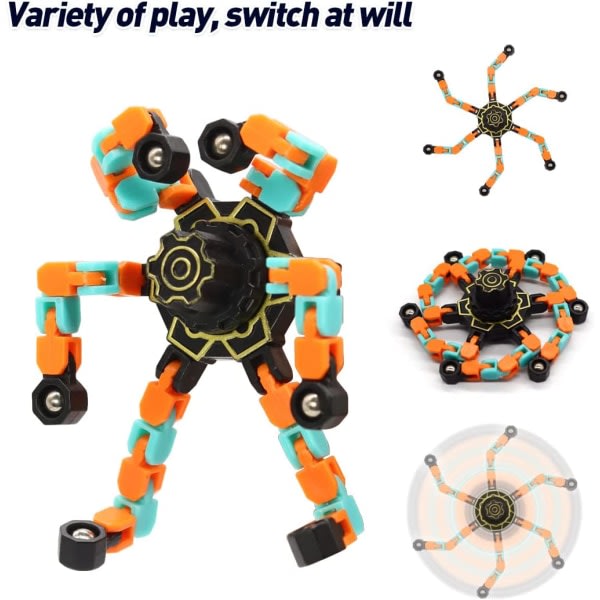 IC 3 st Transformerbara Lysande Sensory Fidget Spinners Leksaker