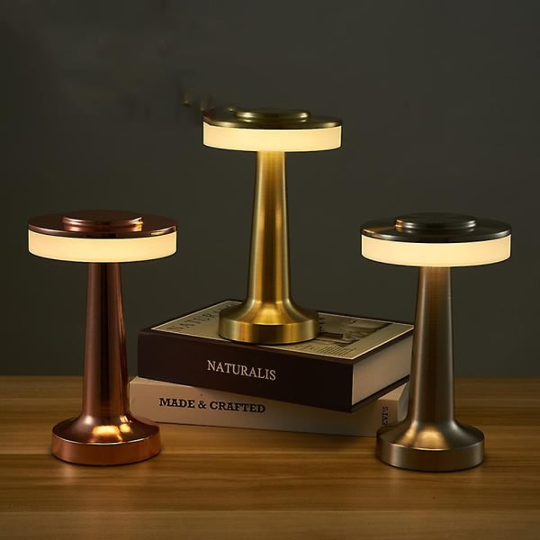 IC 1800 Ma USB Opladning LED Bordlampe Touch Sensor Skrivebordslys Soveværelse Restaurant Bar Indretning (sølv)