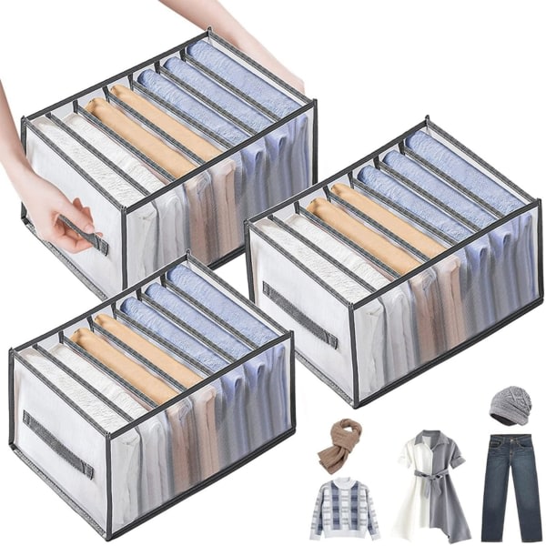 IC 3-pack 7-fack Organizer Kläder Förvaring Hopfällbar Låda Organizer