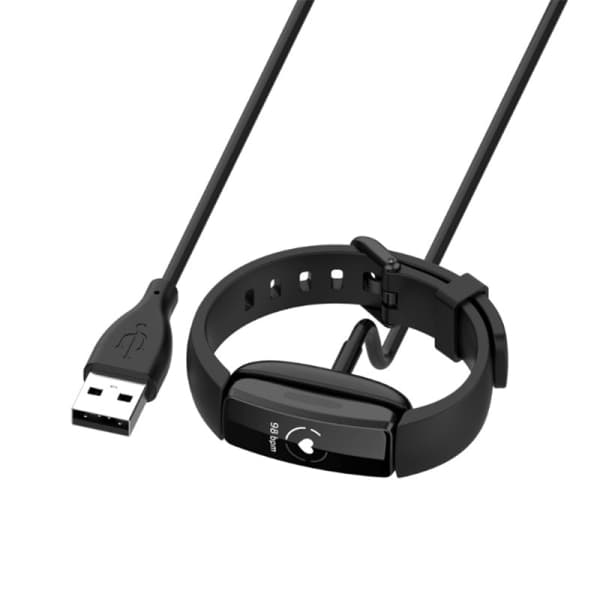 IC Fitbit Luxe & Charge 5 Latausjohto - Musta 2 kpl 100cm