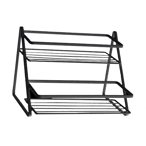 Kitchen Countertop Storage Rack Space Saving Multifunctional 2-Tier Spices Toiletries Makeup Counter Standing Shelf Black 0.9 0.9