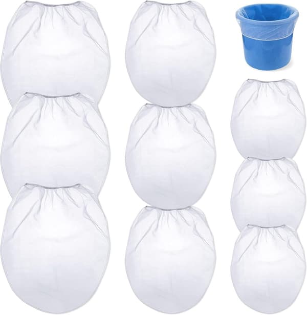 Malingfilterposer, fintmasket nylon med elastisk åbning, til maling og gør-det-selv-projekter, hvid, 3 størrelser, 9-pak