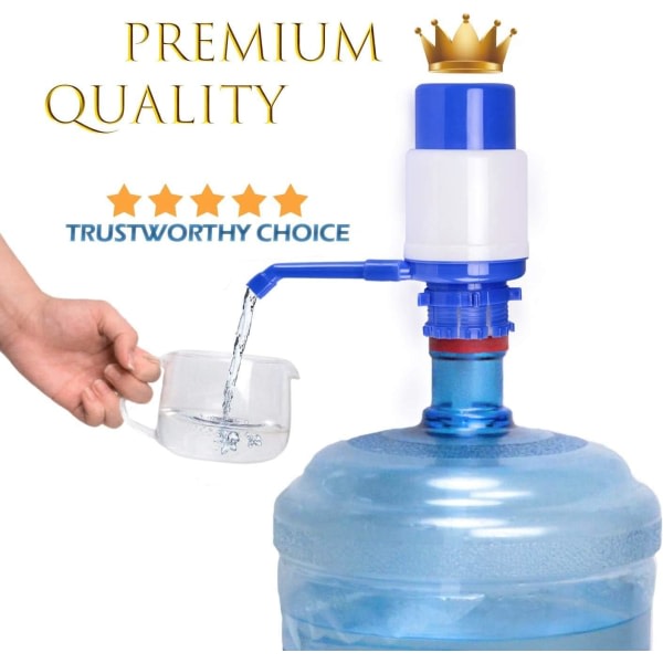 IC Vattenflaska pump blå manuell tryk dricksfontän tryckpump vattentryckspump med