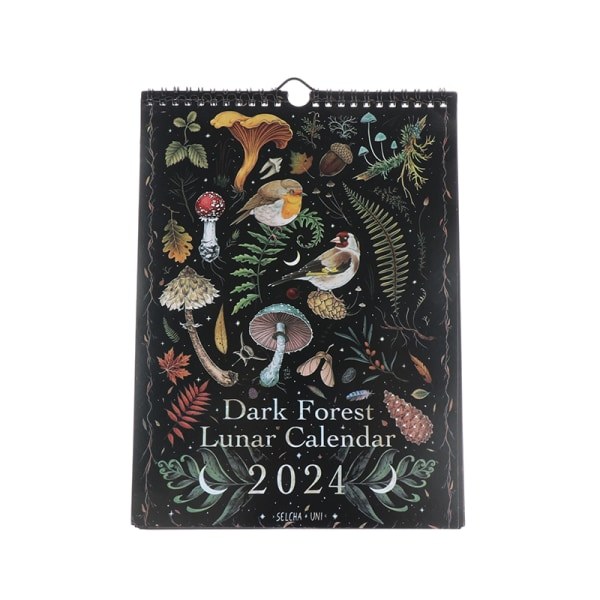IC Dark Forest Månkalender 2024 Original Illustrerad Väggkalender