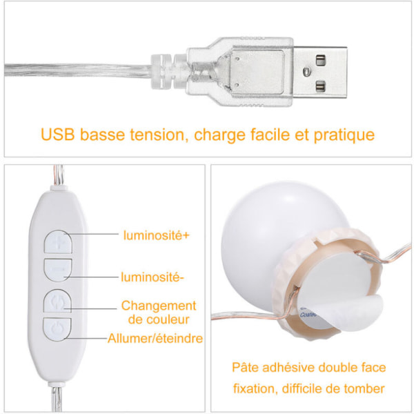 IC Sminkbord LED-spegelbelysningssats