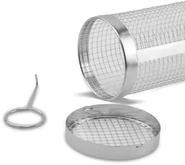 BBQ Grillkurv Sæt Med 2, 304 Rustfrit Stål Cylindrisk Net Rullende Grillbur, Til Grøntsager Rejer Nødder Kød, Til Grill Ryger Ovn