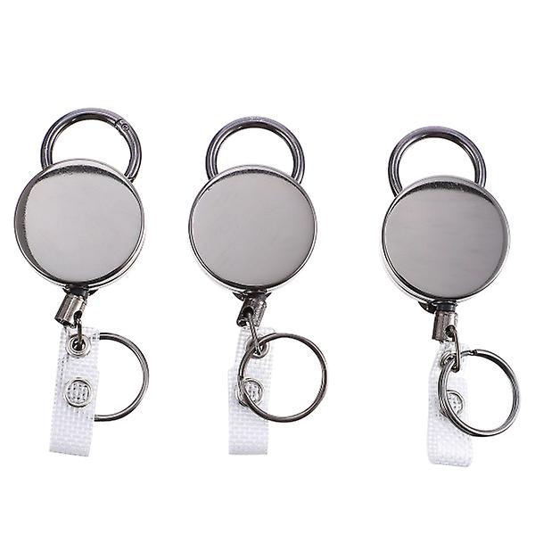 3 kpl Säädettävät Nimetkortinpidikkeet Nimetkortinpidin Karabiinikoukku Vyöklipsi (10X4CM, Harmaa) IC