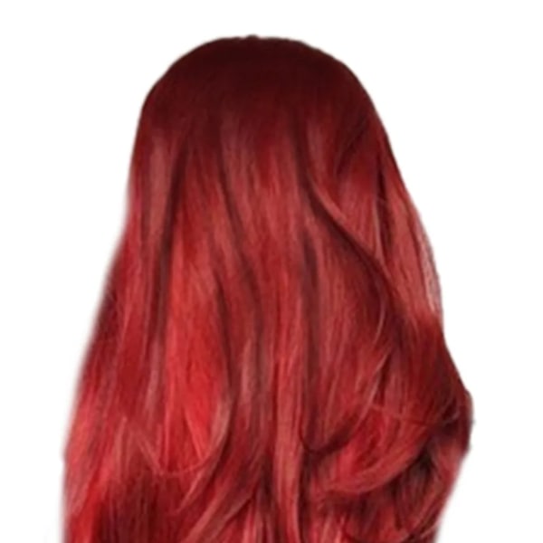 Høytemperaturbeständig fiber vinrød medellångt lockigt hår peruk kvinnlig peruk Röd