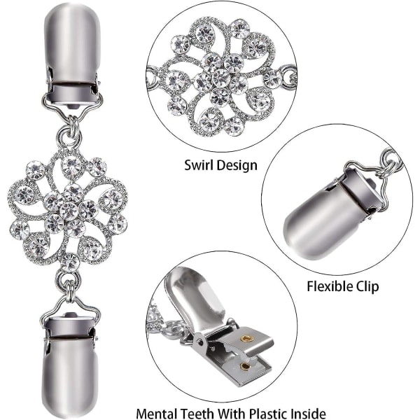 IC 6 delar Retro Cardigan Clip Tröja Krage Clip Antika Blommor Mönster Sjal Clips Klänningar Sjal Clip för kvinnor Flickor