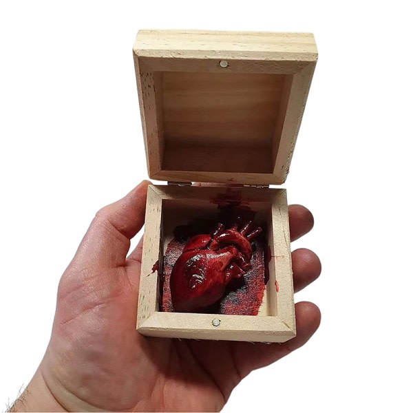 IC 3D Mitt hjärta i en låda Handgjorda snidade hjärtformade presenter i trä 1