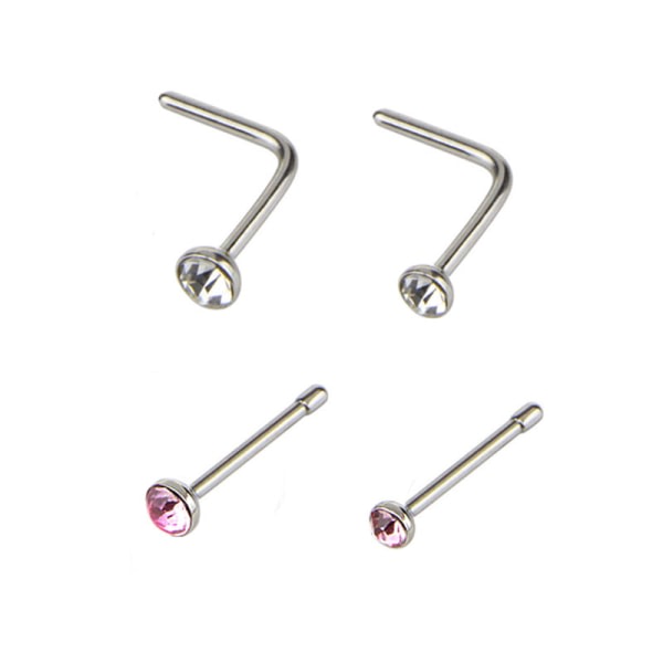 IC 14 stk/ Sett Strass Nese Studs Hoop C Form Ring Ben Bar Pin