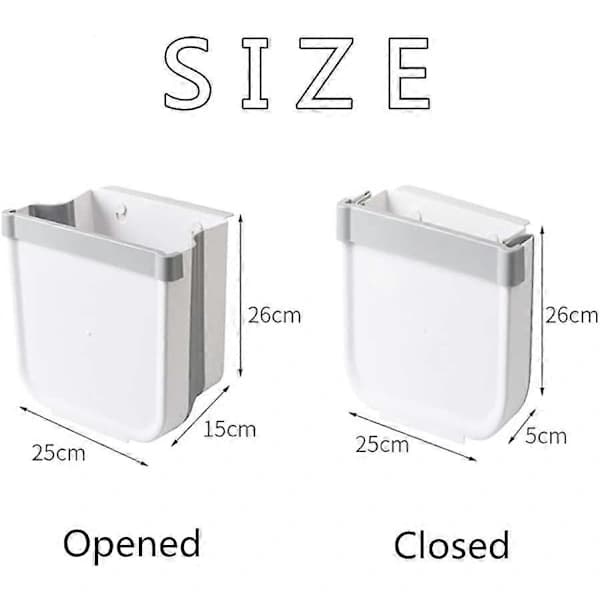 Foldable Kitchen Waste Bin Door Kitchen Wall Mounted Trash Can Kitchen Basket for Car Home Office, Only One