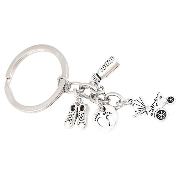 1. baby Nyckelringar Meningsfull nyckelhållare Creative Key Ring Nyckeldekoration Liten present (sølv) IC