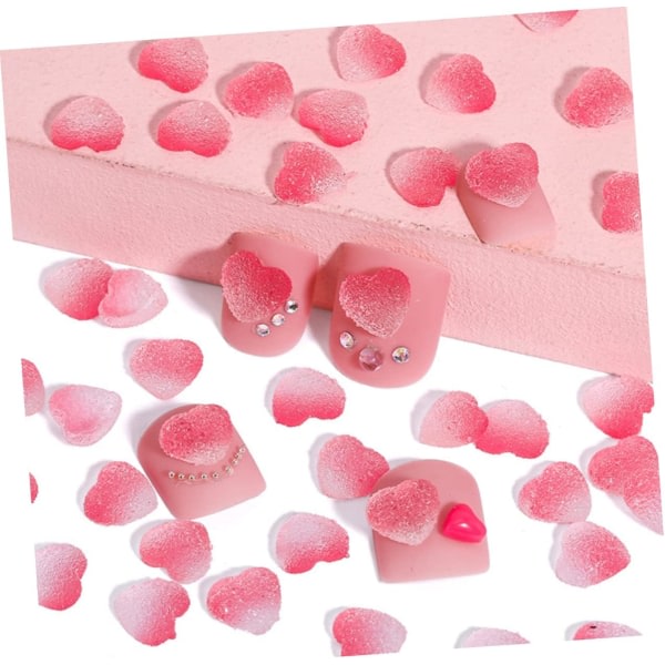 IC 50 st Nail Heart Smycken Nail Smycken Nail Art Dekaler Heart Nail Stickers Kawaii Flatback Charm Kawaii Nail