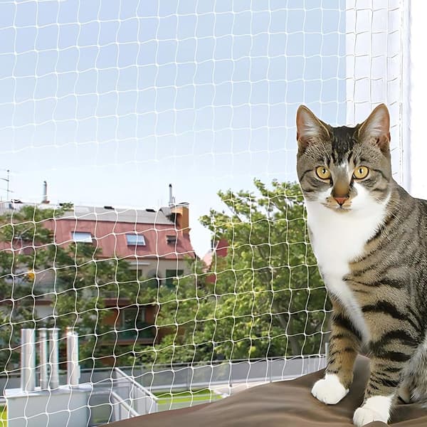 3 - m - 4 - Cats - Balcony Net - Cat Protection Net - Cat Net - Balcony - Multifunctional - Premium - Transparent - Easy - Assemble